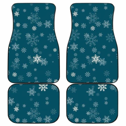 Snowflake Pattern Dark Background Front And Back Car Mats 110728 - YourCarButBetter