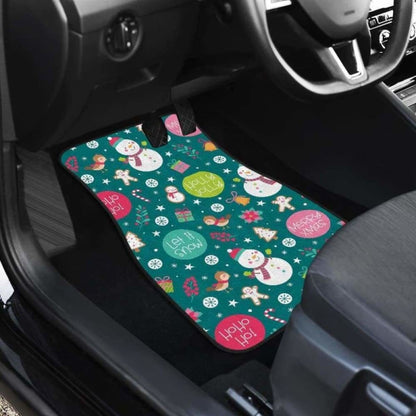 Snowman Bird Decorative Elements Christmas Pattern Front And Back Car Mats 112608