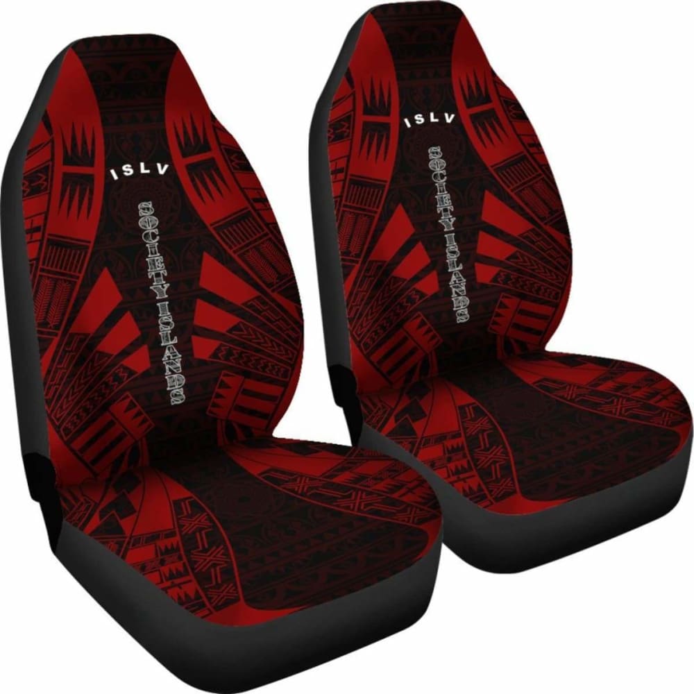 Society Islands Car Seat Covers - Society Islands Flag Polynesian Tattoo Red - 9 174914 - YourCarButBetter