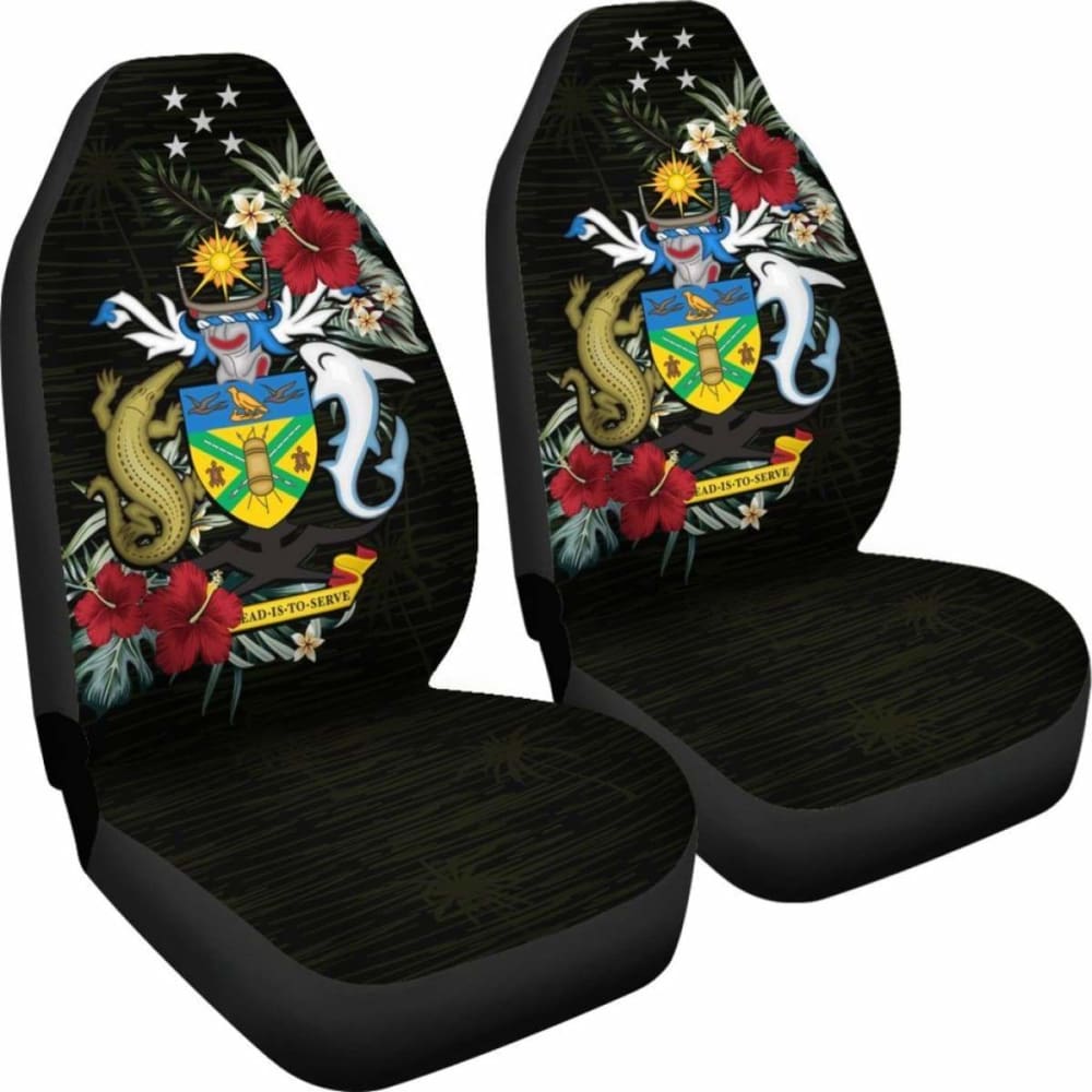 Solomon Islands Car Seat Covers - Solomon Islands Coat Of Arms Hibiscus - 232125 - YourCarButBetter