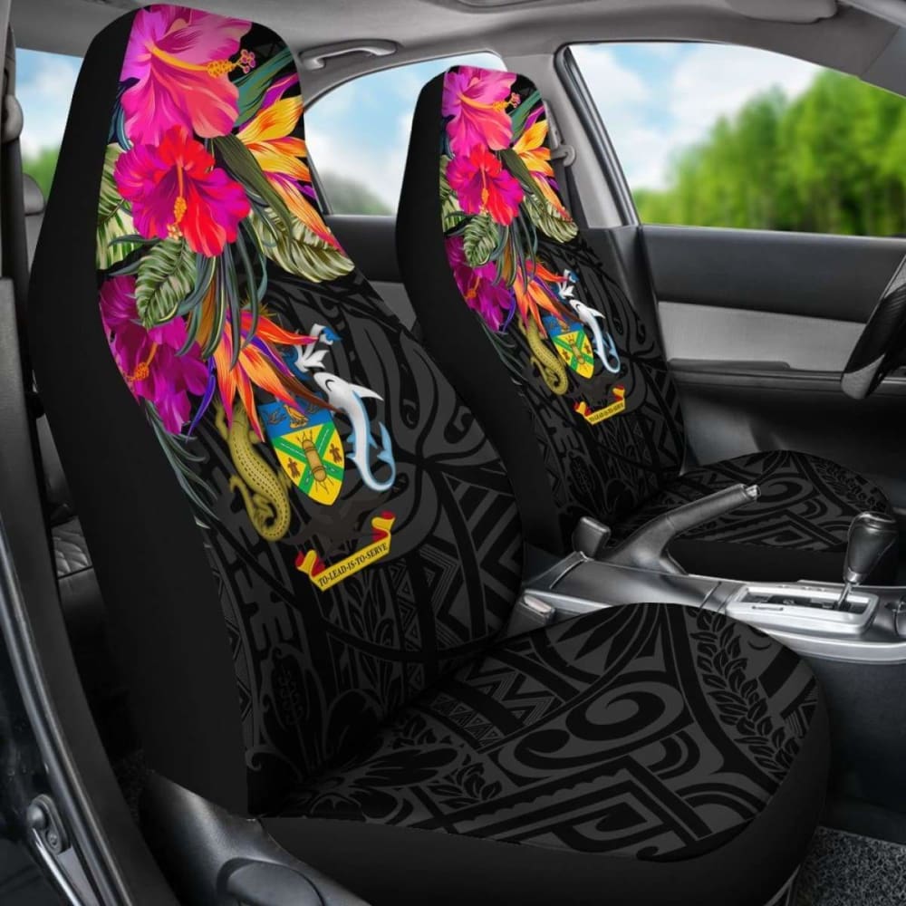 Solomon Islands Car Seat Covers - Polynesian Hibiscus Pattern - 232125 - YourCarButBetter