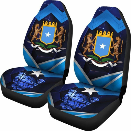 Somalia Car Seat Covers - Coat Of Arms Somalia With Leopard - 092813 - YourCarButBetter