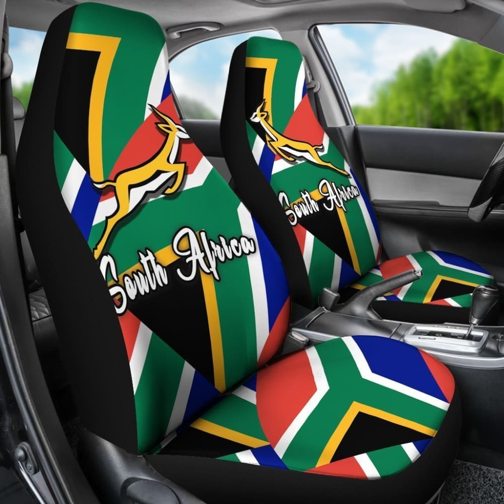 South Africa Springbok Car Seat Covers Flag Patch Up Version 093223 - YourCarButBetter