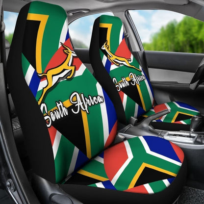 South Africa Springbok Car Seat Covers Flag Patch Up Version 093223 - YourCarButBetter