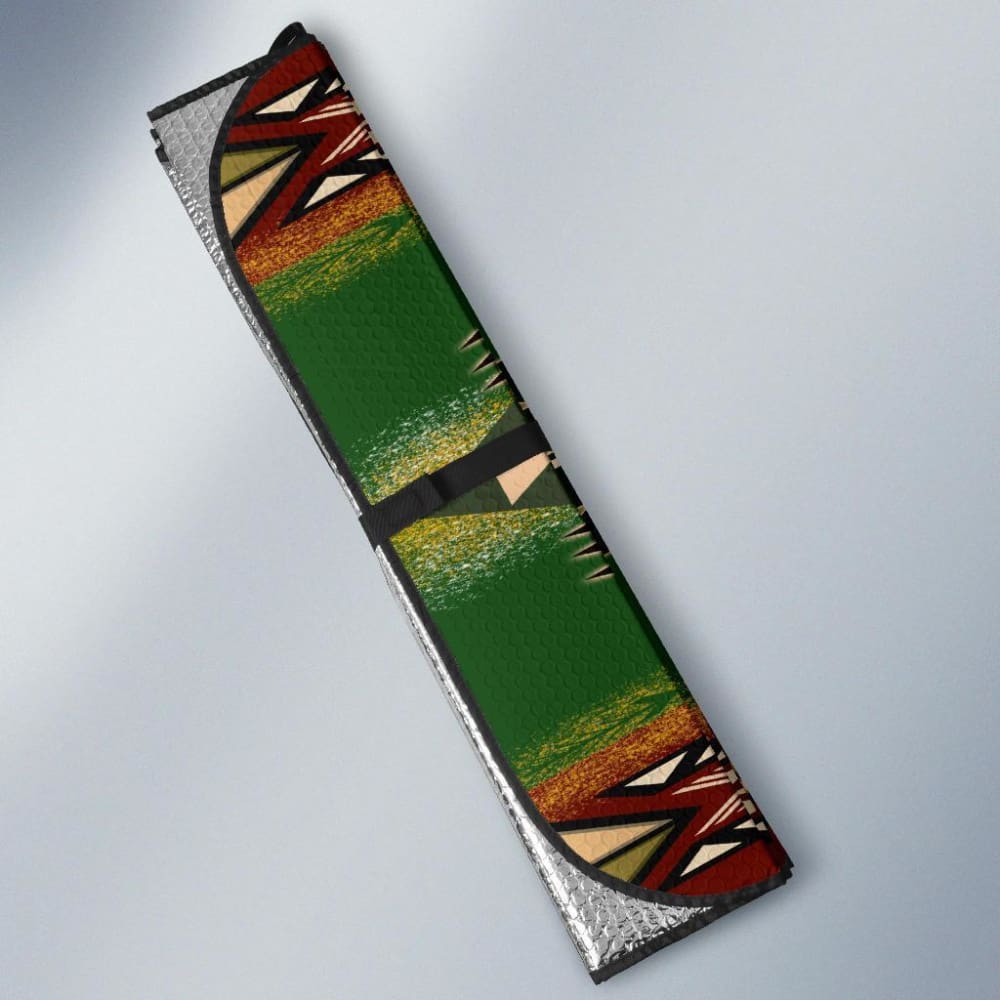 Southwest Green Symbol Native American Auto Sun Shades 093223 - YourCarButBetter