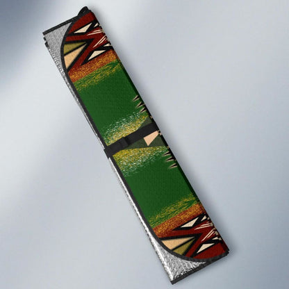 Southwest Green Symbol Native American Auto Sun Shades 093223 - YourCarButBetter