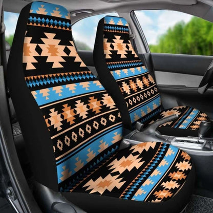 Southwest Navajo Native American Blue Brown Micro Fiber Auto Car Seat Covers 105905 - YourCarButBetter