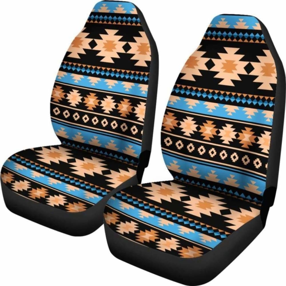 Southwest Navajo Native American Blue Brown Micro Fiber Auto Car Seat Covers 105905 - YourCarButBetter