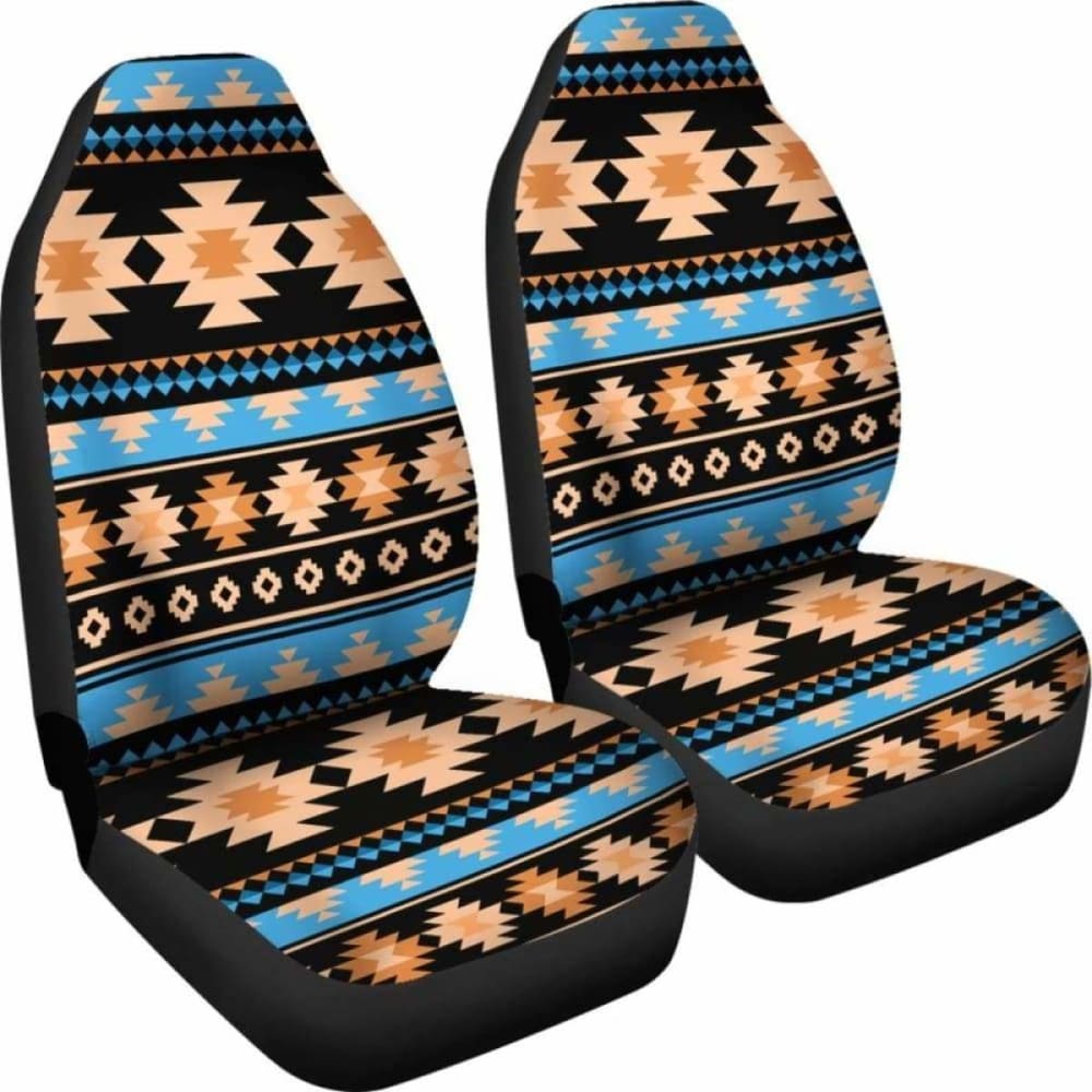 Southwest Navajo Native American Blue Brown Micro Fiber Auto Car Seat Covers 105905 - YourCarButBetter