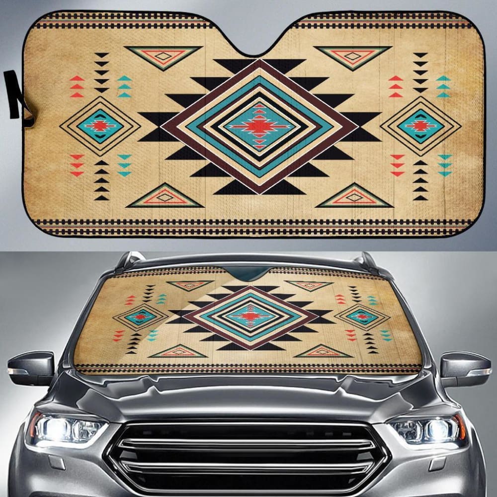Southwest Symbol Native American Design Auto Sun Shades 093223 - YourCarButBetter