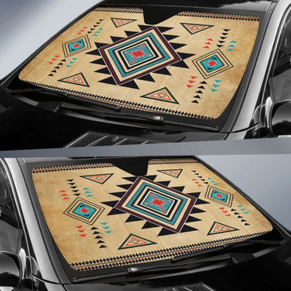 Southwest Symbol Native American Design Auto Sun Shades 093223 - YourCarButBetter