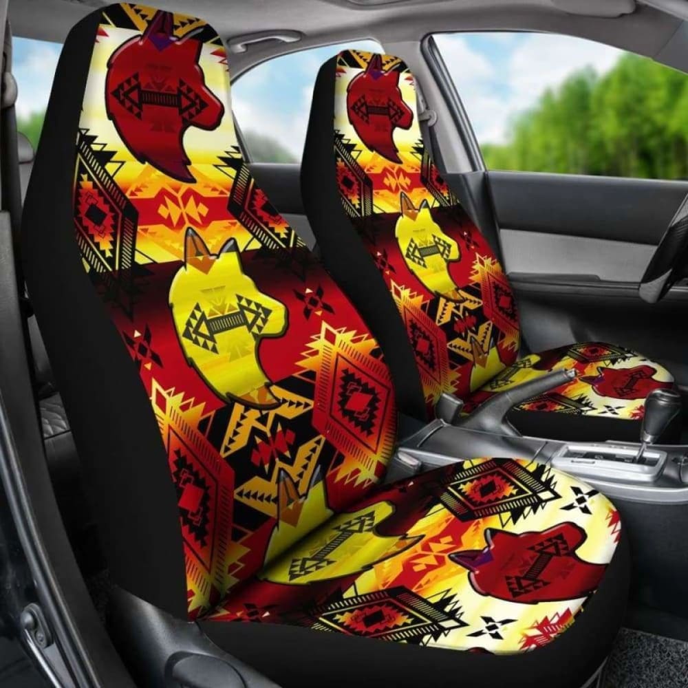 Sovereign Nation Fire Wolf Car Seat Covers 200904