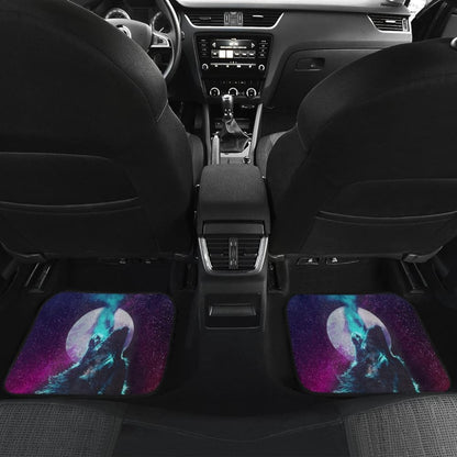 Space Galaxy Wolf Howling Car Floor Mats 212003 - YourCarButBetter