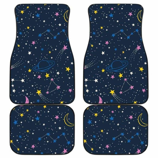 Space Pattern With Planets Comets Constellations And Stars Front And Back Car Mats 142711 - YourCarButBetter