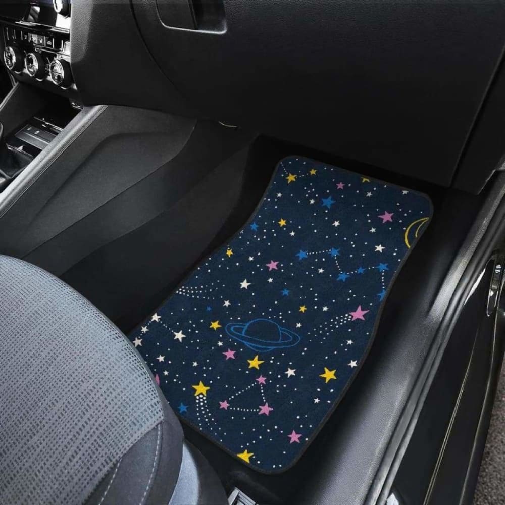 Space Pattern With Planets Comets Constellations And Stars Front And Back Car Mats 153908 - YourCarButBetter