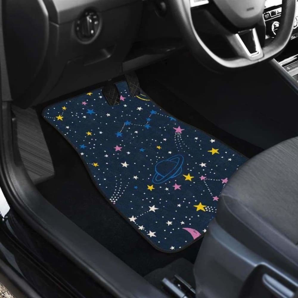 Space Pattern With Planets Comets Constellations And Stars Front And Back Car Mats 153908 - YourCarButBetter
