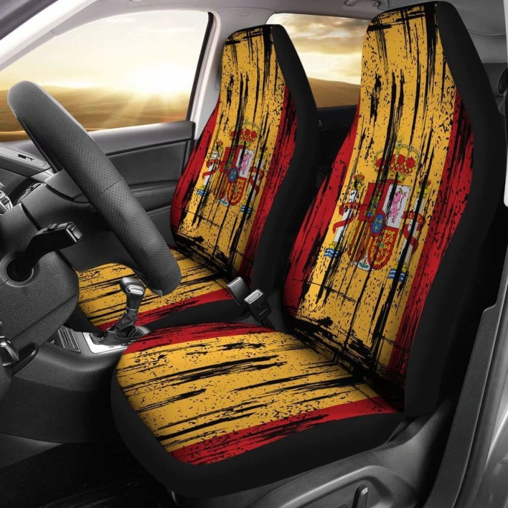 Spain Grunge Flag Car Seat Cover 1 232125 - YourCarButBetter