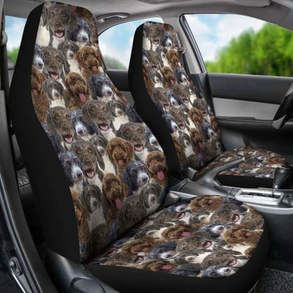 Spanish Water Dog Full Face Car Seat Covers 090629 - YourCarButBetter