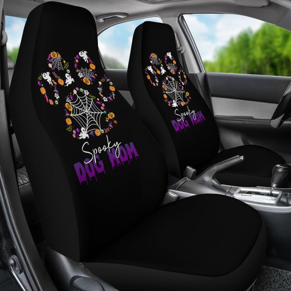 Spooky Dog Mom Halloween Car Seat Covers 211110 - YourCarButBetter