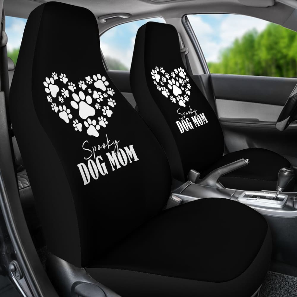 Spooky Dog Mom Halloween Paw Car Seat Covers 211110 - YourCarButBetter