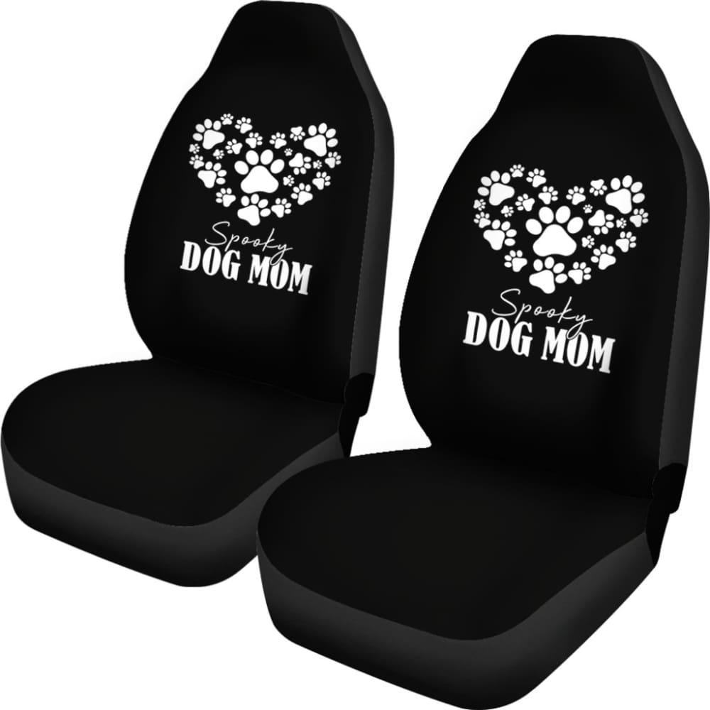 Spooky Dog Mom Halloween Paw Car Seat Covers 211110 - YourCarButBetter