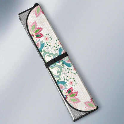 Square Floral Indian Flower Pattern Car Auto Sun Shades 102507 - YourCarButBetter