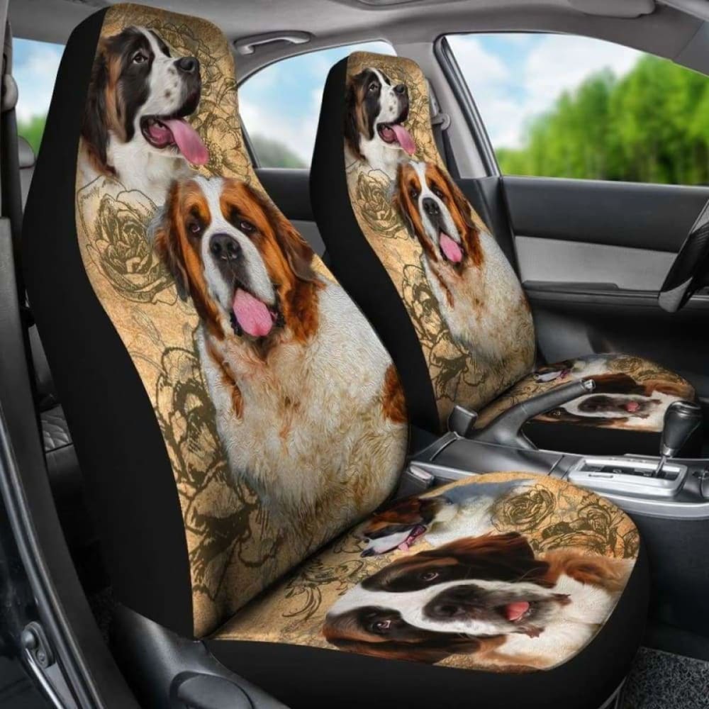 St. Bernard Dogs Pets Animals Car Seat Covers 160830 - YourCarButBetter