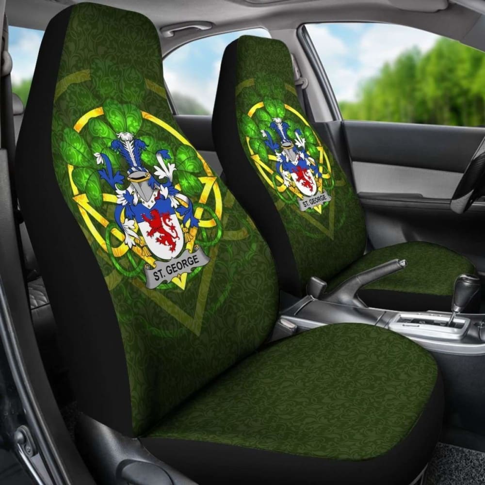 St. George Ireland Car Seat Cover Celtic Shamrock (Set Of Two) 154230 - YourCarButBetter