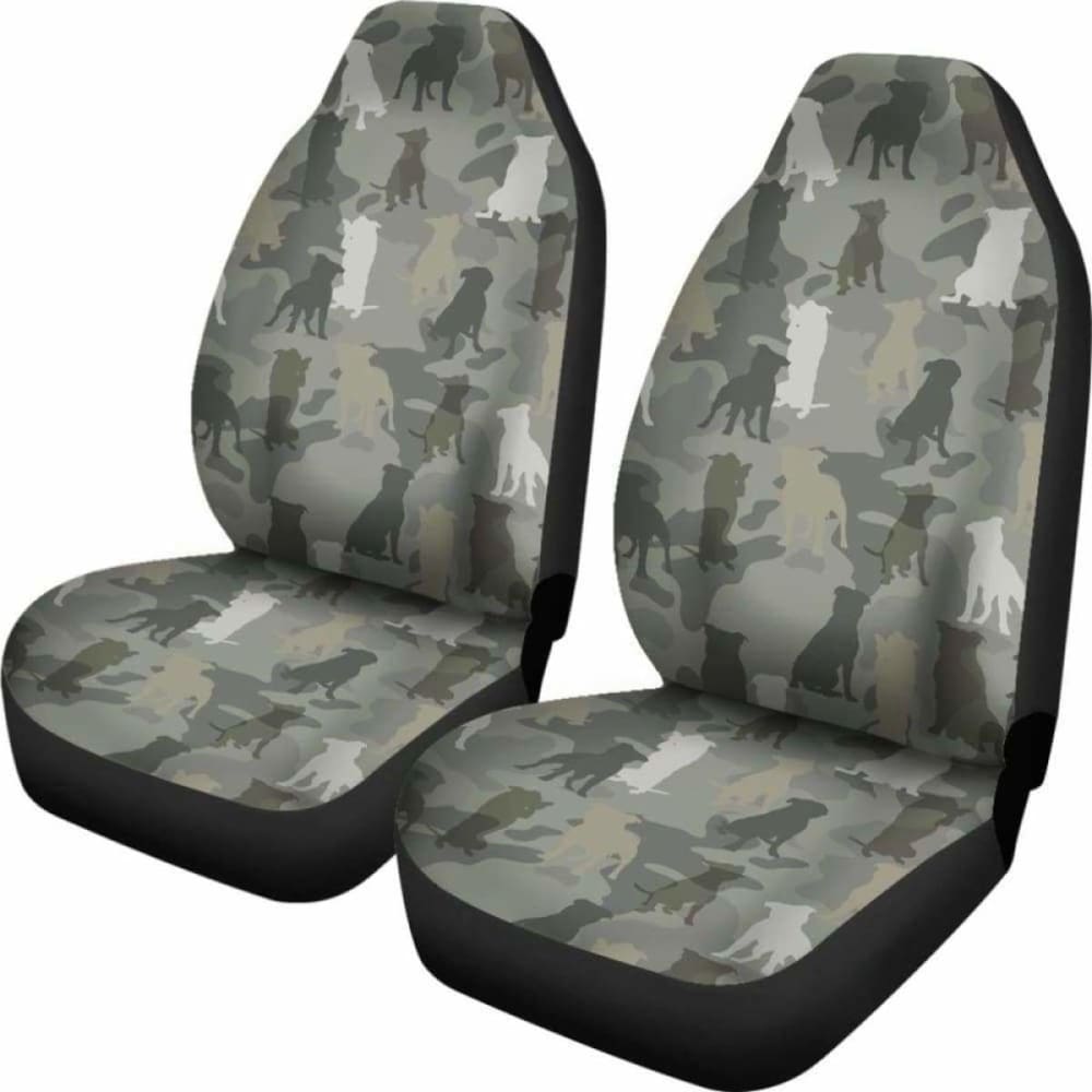 Staffordshire Bull Terrier Camo Car Seat Covers 112608