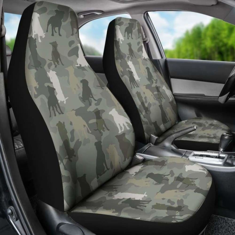 Staffordshire Bull Terrier Camo Car Seat Covers 112608