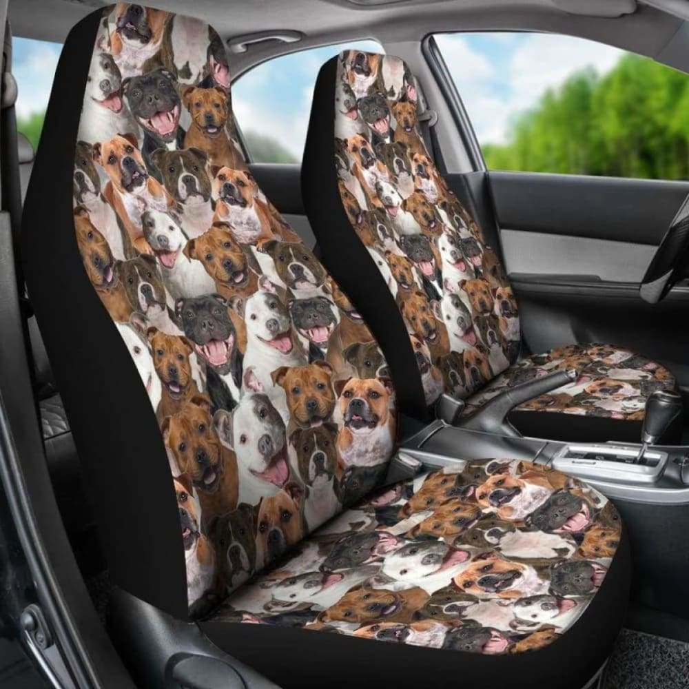 Staffordshire Bull Terrier Full Face Car Seat Covers 110424 - YourCarButBetter