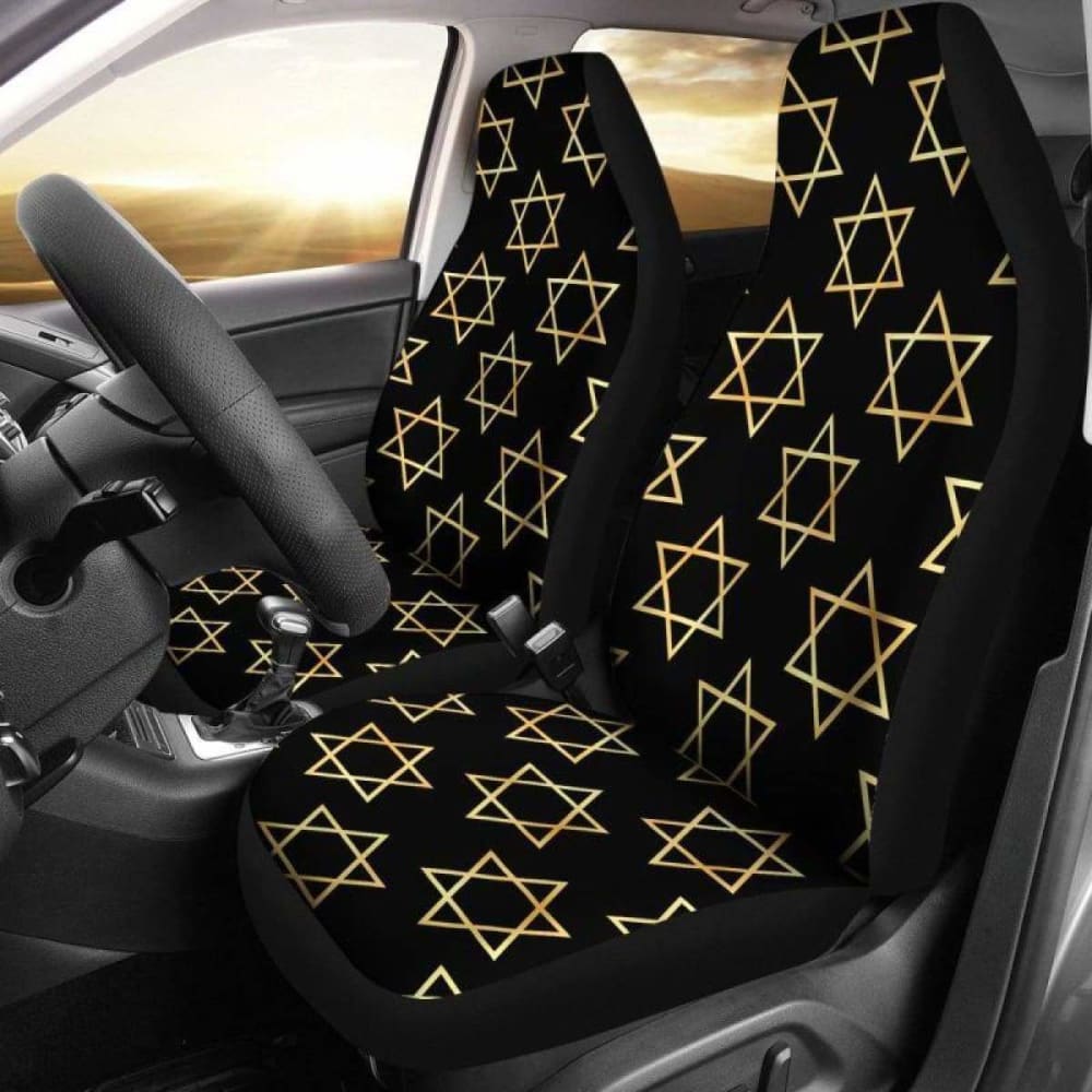 Star Of David Golden Car Seat Covers 7 194013 - YourCarButBetter