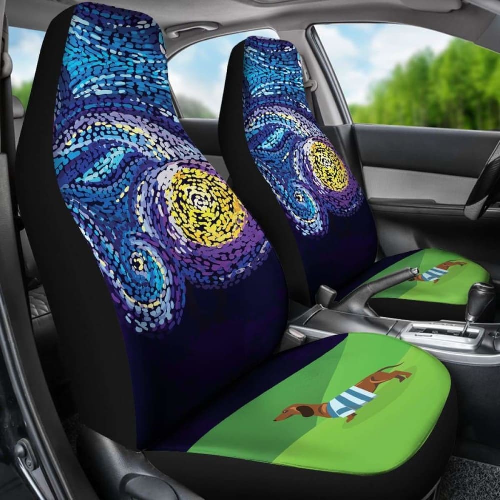 Starry Night Dachshund Car Seat Cover 092813 - YourCarButBetter