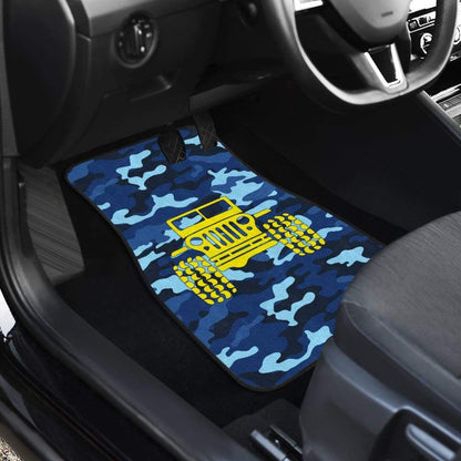 Steel Blue Camouflage Color Pale Blue Jeep Car Floor Mats 211204 - YourCarButBetter