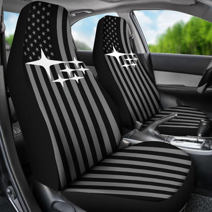 Subaru Mixed Black And White American Flag Car Seat Covers 212803 - YourCarButBetter