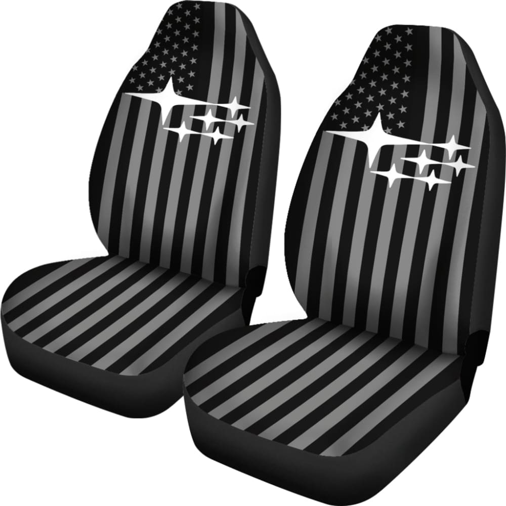 Subaru Mixed Black And White American Flag Car Seat Covers 212803 - YourCarButBetter
