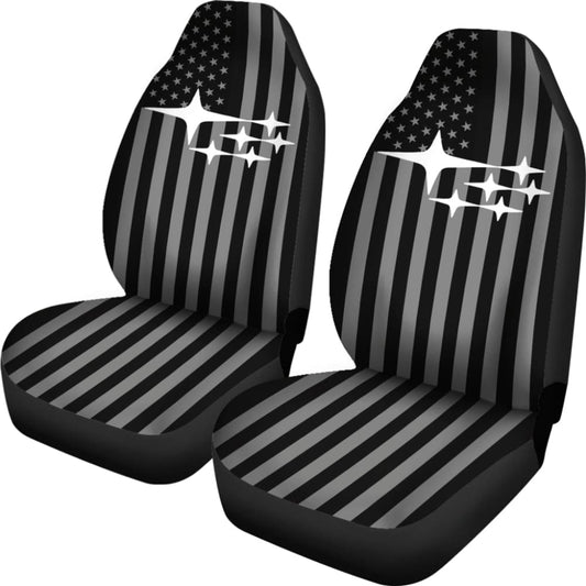 Subaru Mixed Black And White American Flag Car Seat Covers 212803 - YourCarButBetter