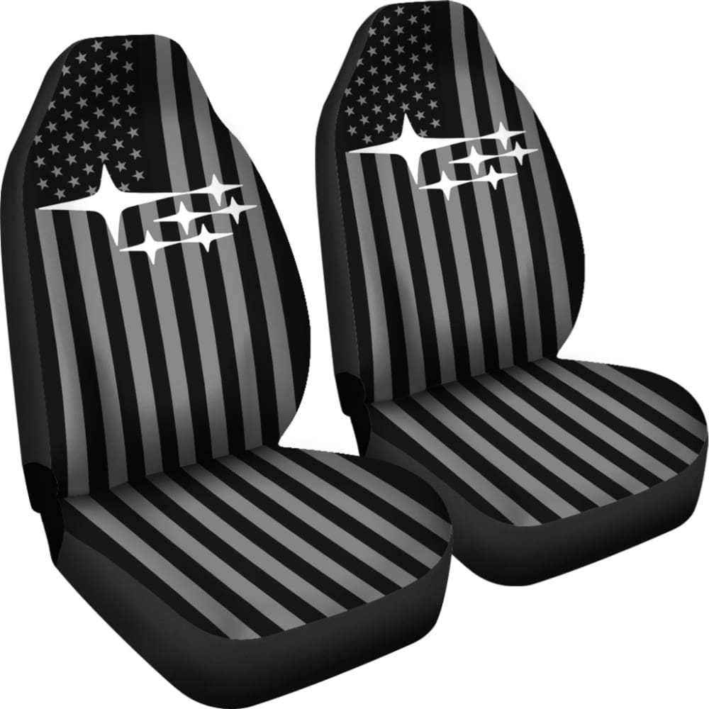 Subaru Mixed Black And White American Flag Car Seat Covers 212803 - YourCarButBetter
