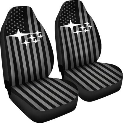 Subaru Mixed Black And White American Flag Car Seat Covers 212803 - YourCarButBetter