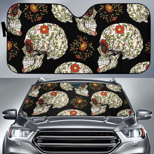 Sugar Skull Car Auto Sun Shade 172609 - YourCarButBetter