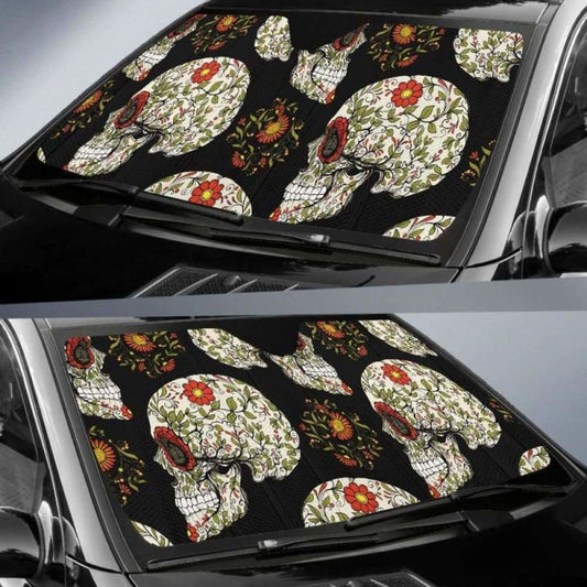 Sugar Skull Car Auto Sun Shade 172609 - YourCarButBetter
