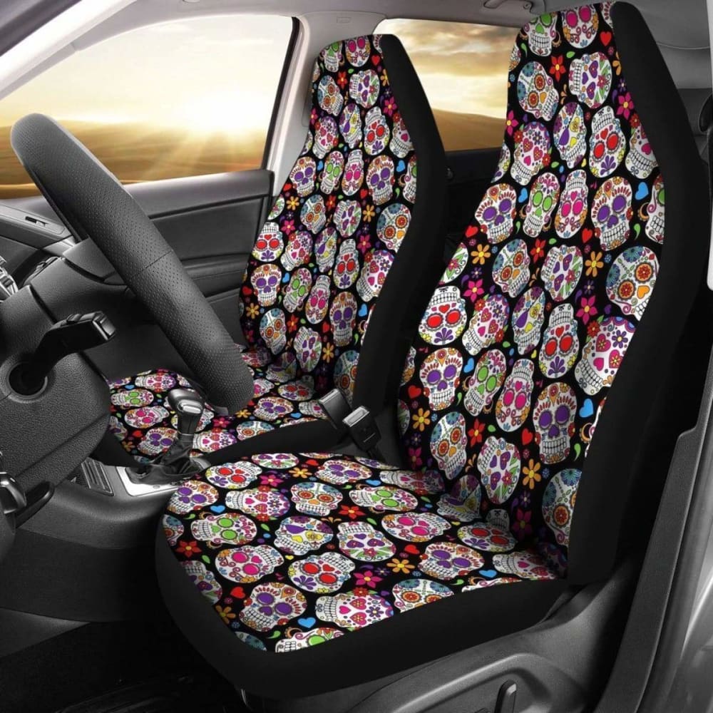 Sugar Skull Cute Colorful Car Seat Covers Amazing 101207