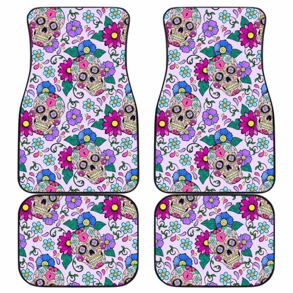 Sugar Skull Floral Car Mats Car Floor Mat 101207