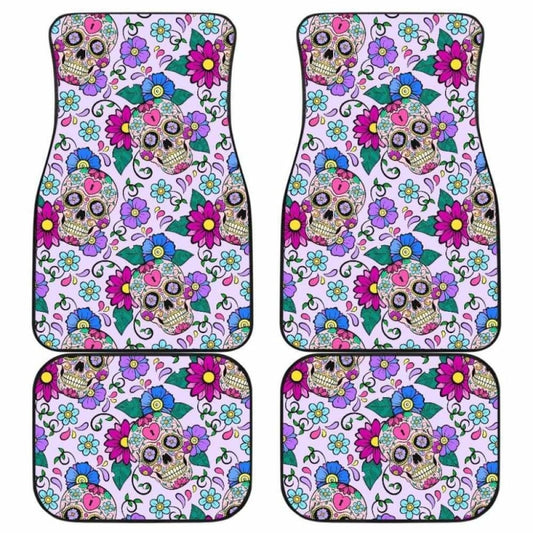 Sugar Skull Floral Car Mats Car Floor Mat 101207