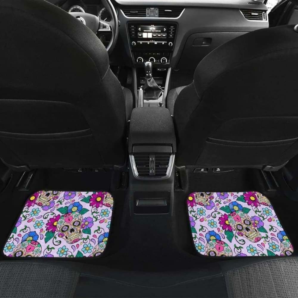 Sugar Skull Floral Car Mats Car Floor Mat 101207