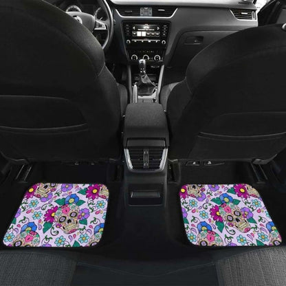 Sugar Skull Floral Car Mats Car Floor Mat 101207