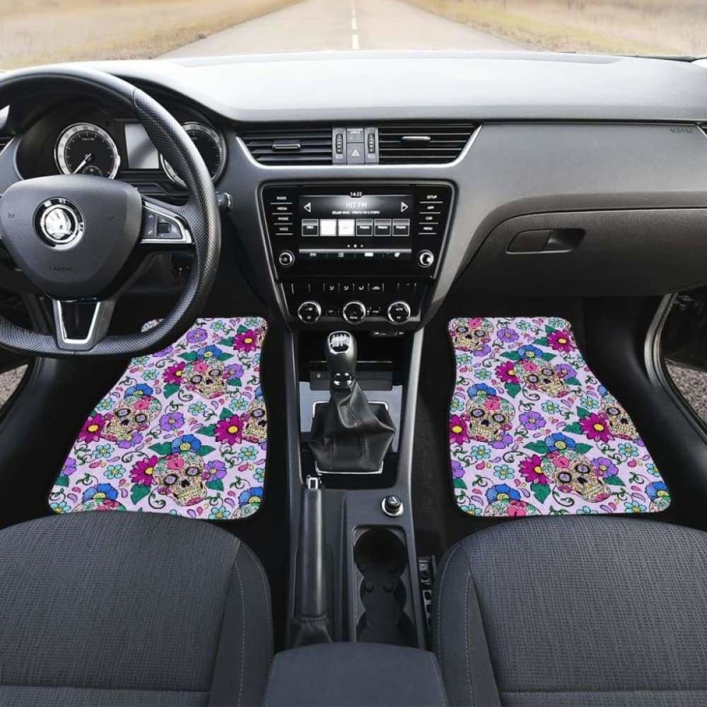 Sugar Skull Floral Car Mats Car Floor Mat 101207
