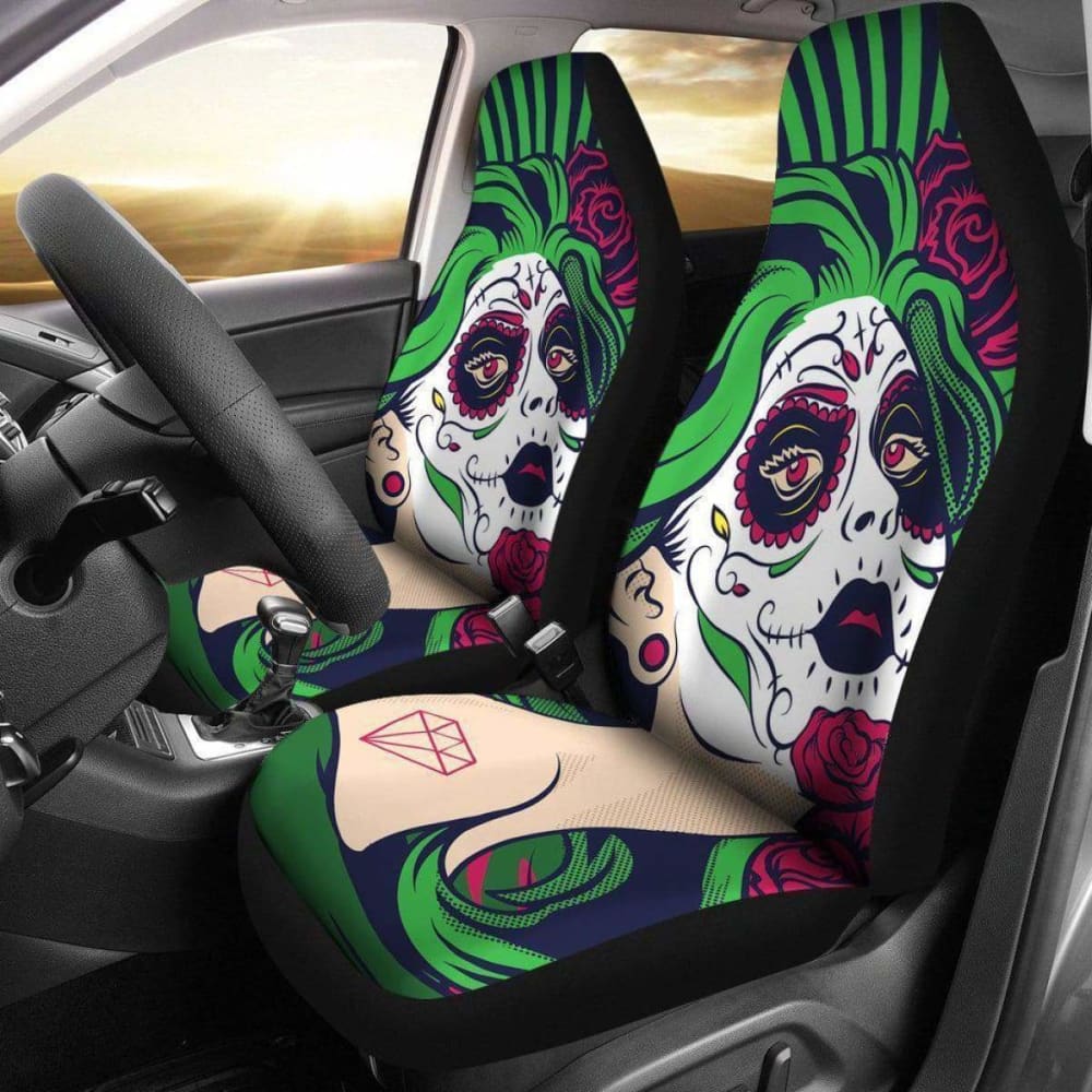 Sugar Skull Girl Design Seat Covers 101207