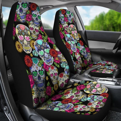 Sugar Skulls Car Seat Covers - 101819 - YourCarButBetter
