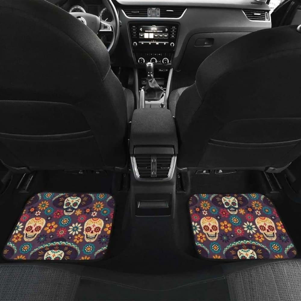 Sugar Skulls Flower Maxican Pattern Front And Back Car Mats 101207